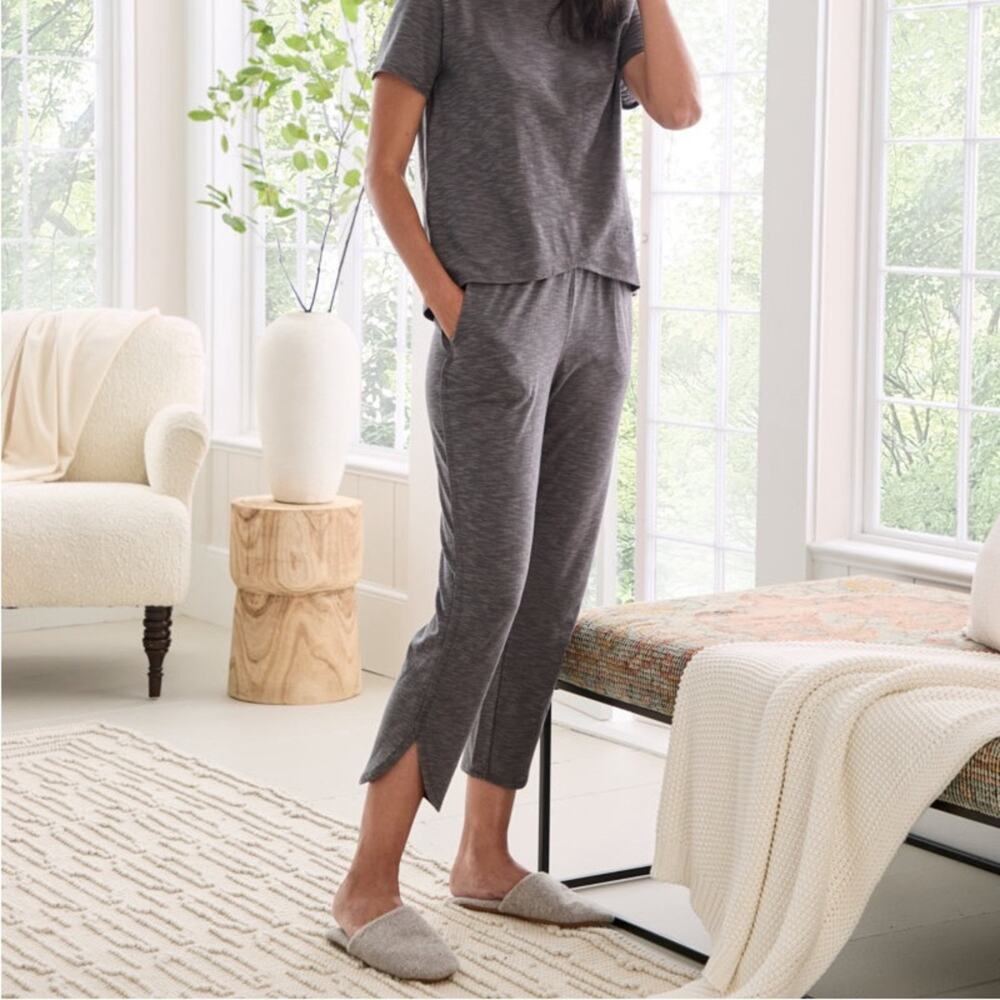 Garnet Hill Oasis Knit Pants Small Berry Pink